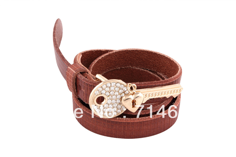 Promotion 2012 Fashion Cow leather Brands Belts for women with Free shipping