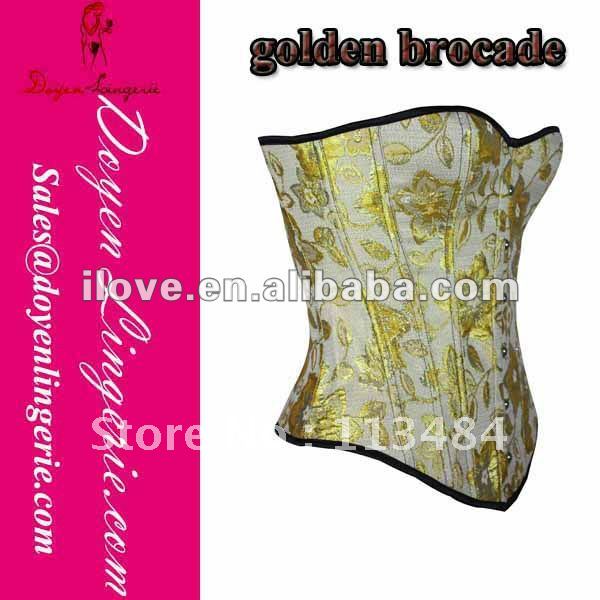 Promotion!2012 Newest Yellow Victorian Daisy Overbust Corset DH7034