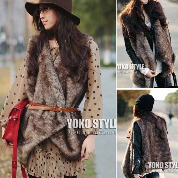 Promotion 2013 new women's fur waistcoat vest,winter leopard fur coat,S,M,L ree shipping,JC-W016