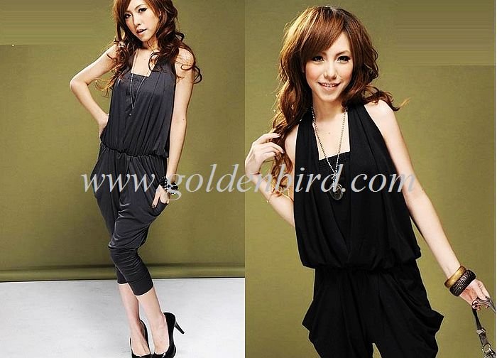 Promotion 4pcs/lot Lady's Hot Fashion Halter Design Blouse Jumpsuit Women's jumpsuit overall  4COLORS Free shipping