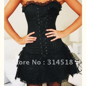 Promotion!! Free shipping!!black  super sexy gorgeous corset,fashion lace princess corset,sexy lingerie steel boned,shape wear