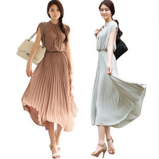 Promotion Free shipping Korean spring and summer fashion women's retro bohemian chiffon dress code maxi dress3 colors