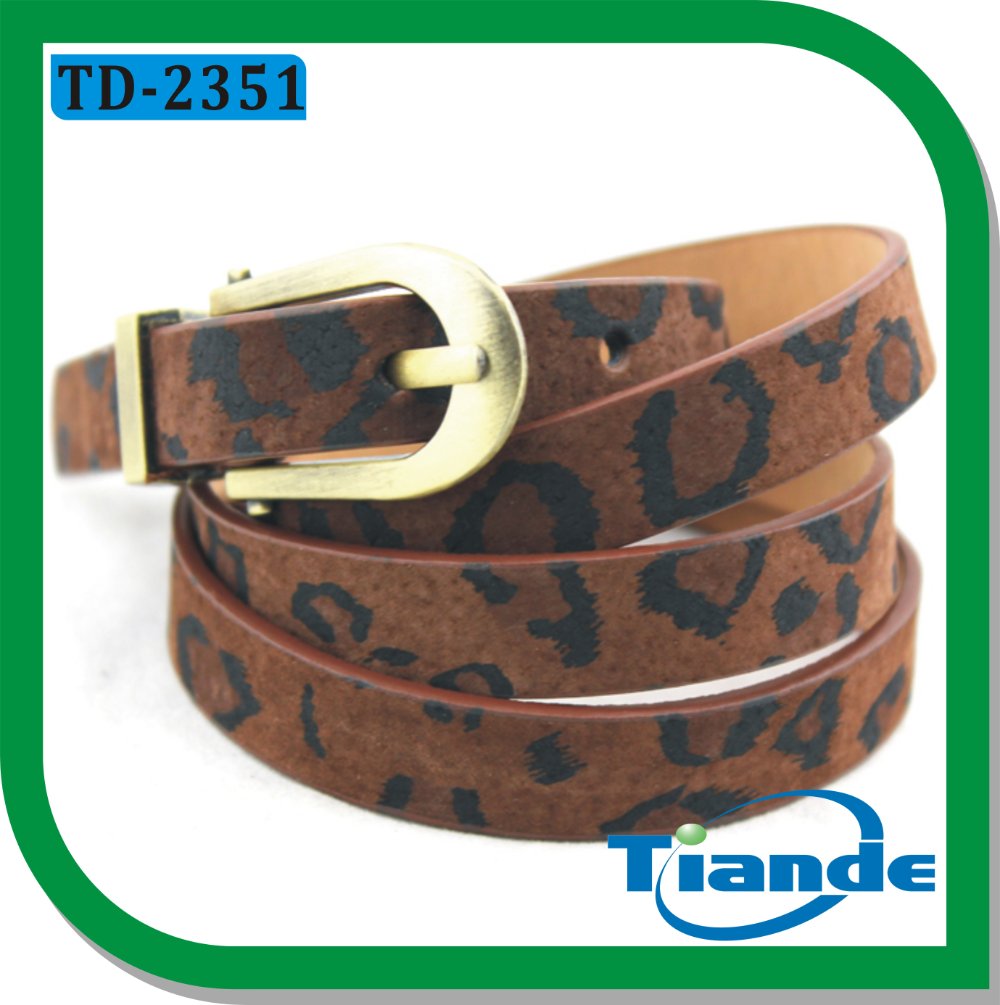 Promotion Free Shipping New Arrival   Fashion Genuine Leather Belt Leopard  Pigskin Leather  Belt For Women