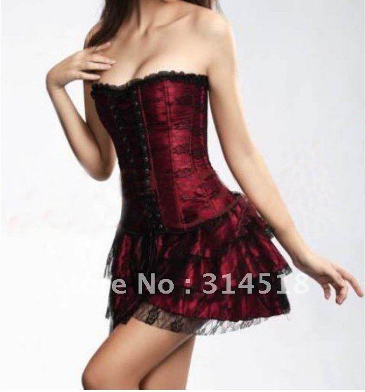 Promotion!! Free shipping!! red dress sexy gorgeouscorset,fashion lace princess corset,sexy lingerie steel boned,shape wear