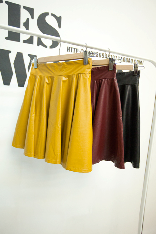 Promotion! Free shipping Small fashion high waist small leather skirt Women d155