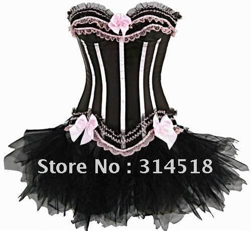 Promotion!! Free shipping!!special pink bowknot striped sexy gorgeous lace corset,sexy lingerie steel boned,shape wear,(30015)