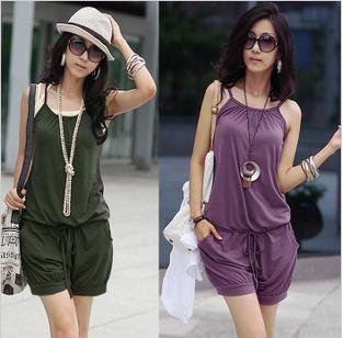 Promotion!!Free Shipping~Women Fashion Sleeveless Romper Strap Short Jumpsuit Scoop 3 Colors free shopping #112