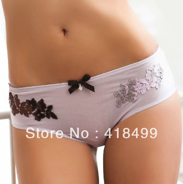 Promotion New Arrival Discount Sexy Polyester Lady Women Applique Panties Briefs Underwear