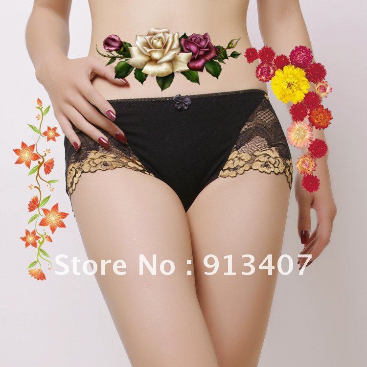 promotion new Fashion  black  hollow out cotton sexy briefs slim panties,woman underwear M,L,XL 1002