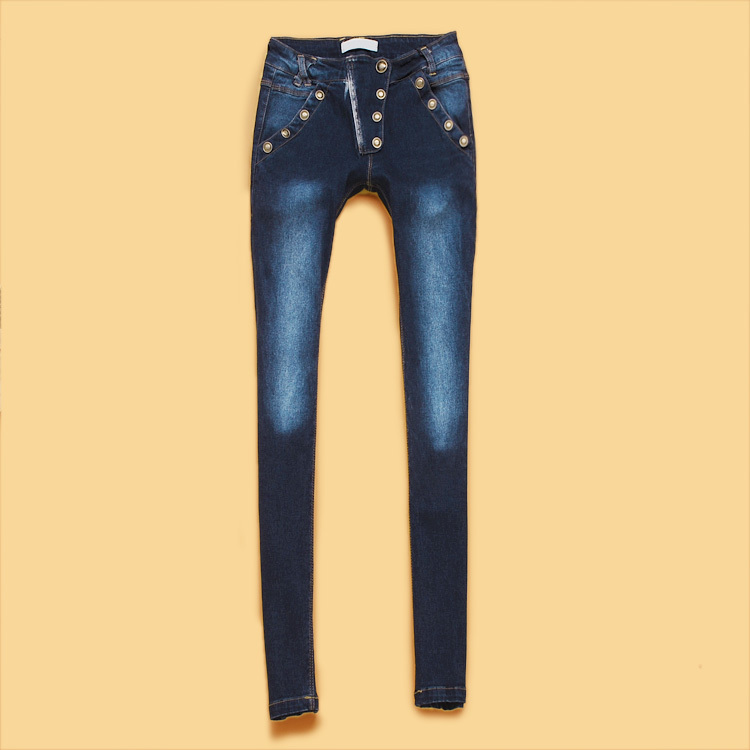 promotion! P5-2 autumn and winter 2012 fashion oblique buckle wearing white trousers jeans