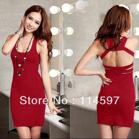 Promotion retail free shipping fashion sexy 2013 summer cross lines racerback one-piece dress women's Clothing women dresses