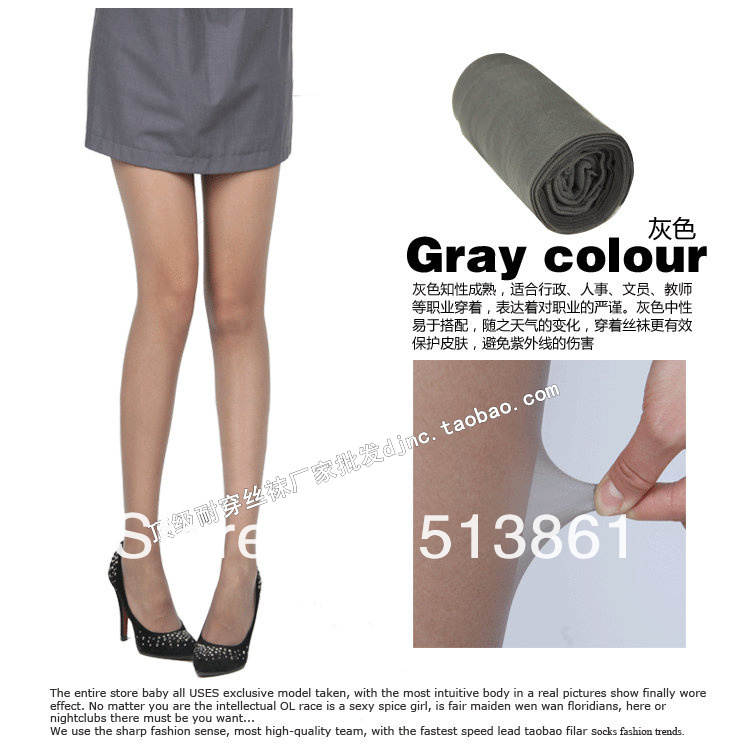 Promotion. Ultra-thin color silk stockings female pantyhose Leggings socks stovepipe socks factory price sales contact