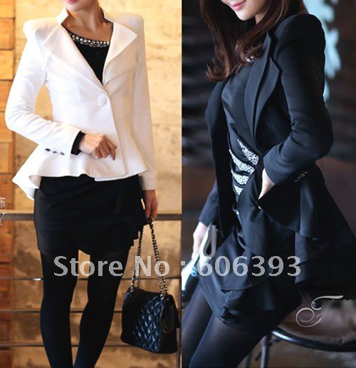 PROMOTION Women Elegant Casual Suit One Button Blazer Jacket Swallow Tail Style with two color