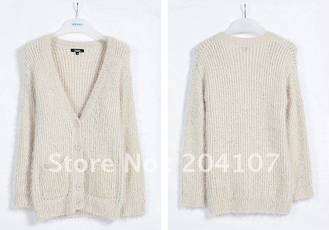 promotion women's fashion cardigan sweaters v-neck outwear pure colour Korea style thicken knitwear