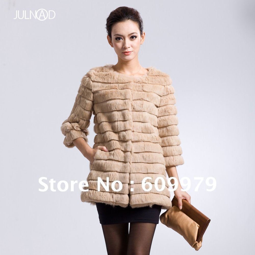 Promotional 2012 Fashion Lady Rex Rabit Fur Coat FR00172 Size of M, L, XL,XXL