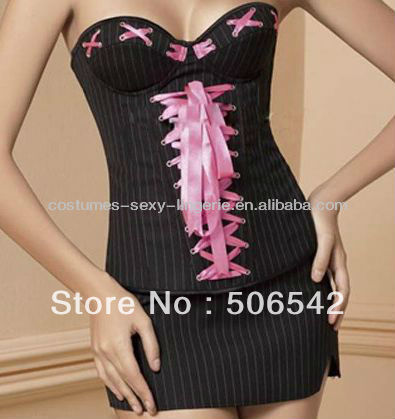 Promotional Design Board Room Pinstripe sexy lingerie corset