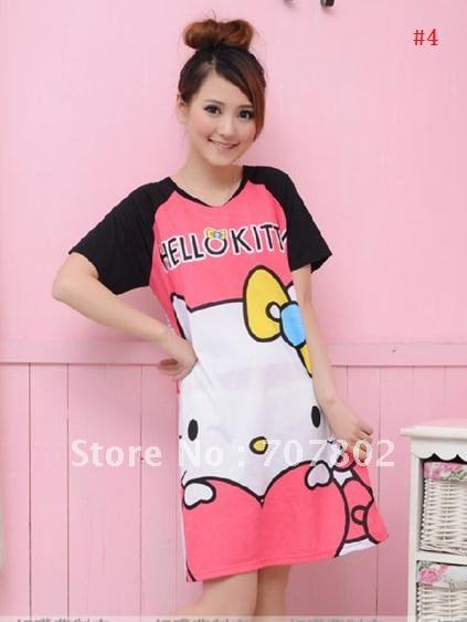 Promotions!! Hot Sale Fashion Cartoon Pajamas/Nightgowns/ cotton Pajamas/women's pajamas/Lady's Sleeping Dress/Sleeping clothes