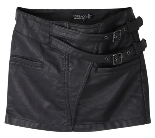 PU double buckles casual elegant short skirt ultra-short straight leather skirt 11915qf48