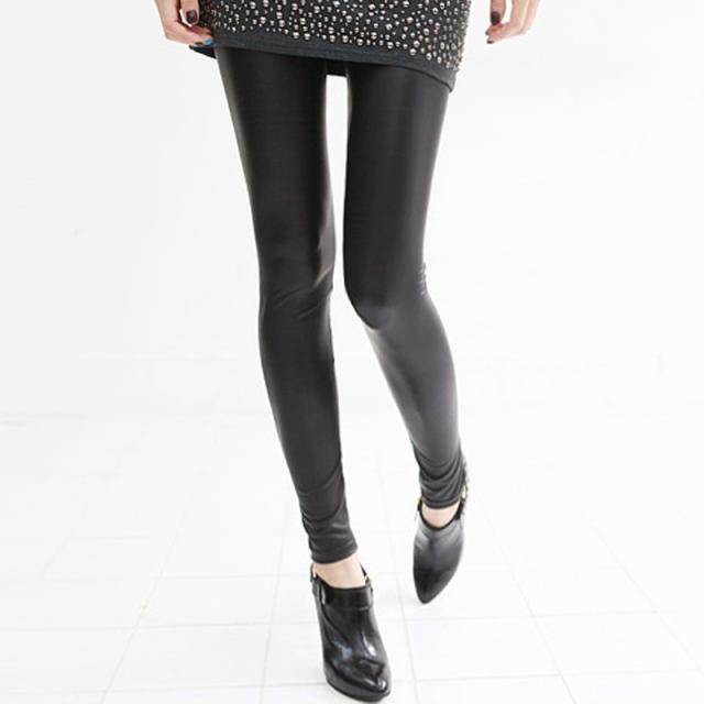 PU pants skinny pants fashion trend of the beaver matt faux leather ankle length legging