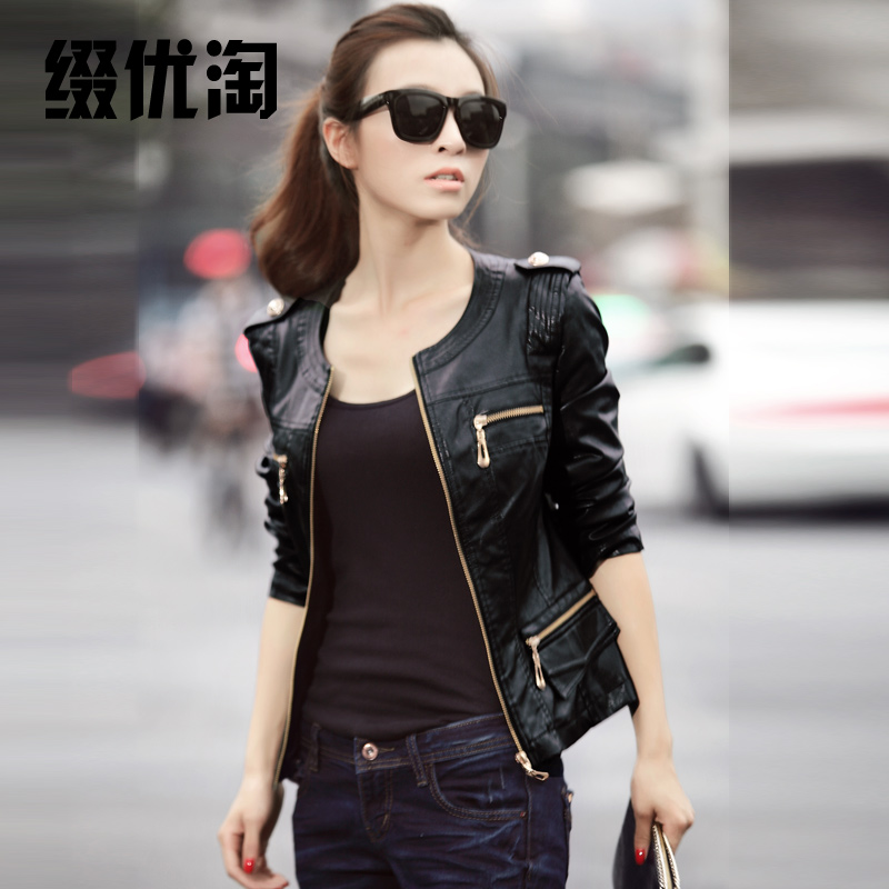 PU small leather clothing outerwear short design slim women's 2013 spring women's fashion