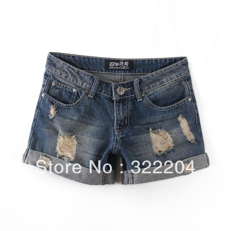 Pure 2013 general hole casual plus size denim shorts female trousers denim female