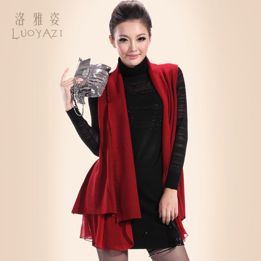 Pure 2013 spring sleeveless chiffon patchwork cardigan outerwear female loose sweater