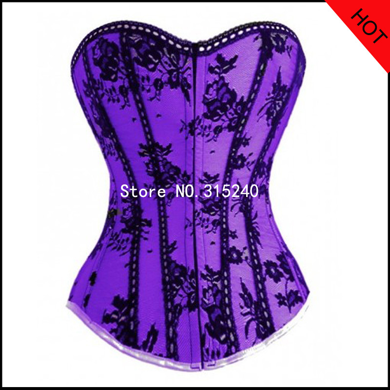 Purple ladies corsets and bustiers