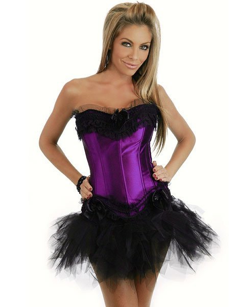 Purple  Sexy lingerie Overbust  Corsets body shaper 070b