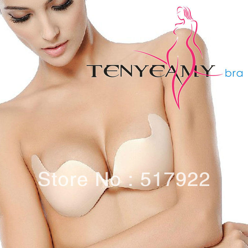 Push Up LIFT Self-Adhesive Silicone Closure Backless Strapless Invisible Bra New