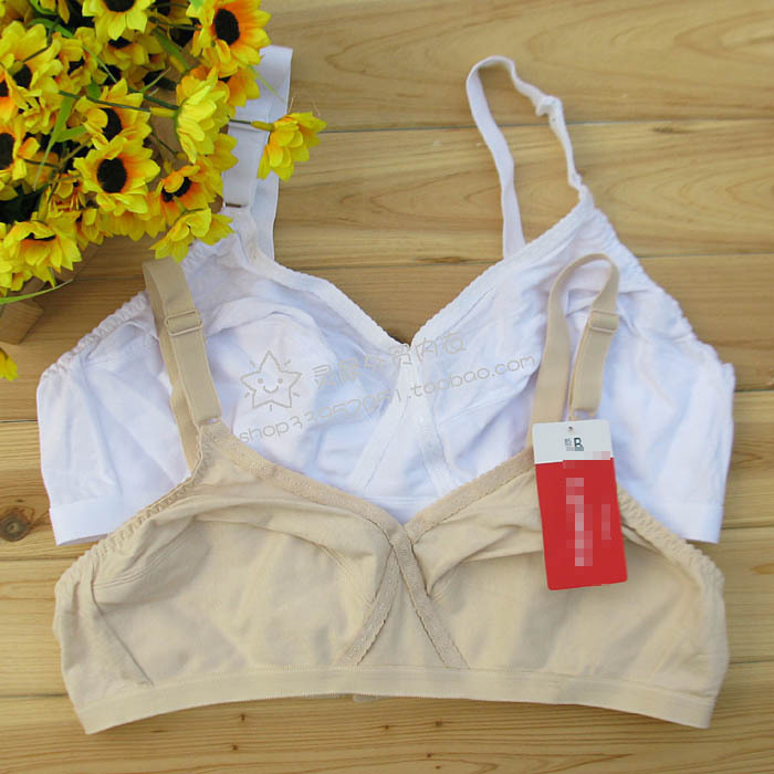 Q2 shopping cart f1 100% cotton ultra-thin none bra white skin color 90e95e