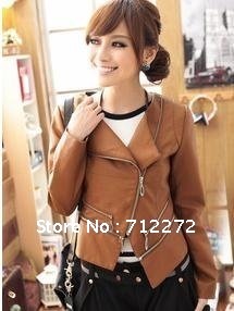 Q2107 big yards women's 2011 autumn outfit new joker two wear short of cultivate one's morality windbreak and leather