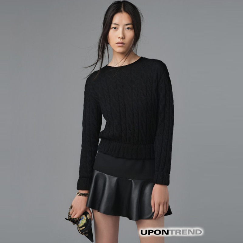 Qd0179 2012 cloth leather patchwork small short skirt black