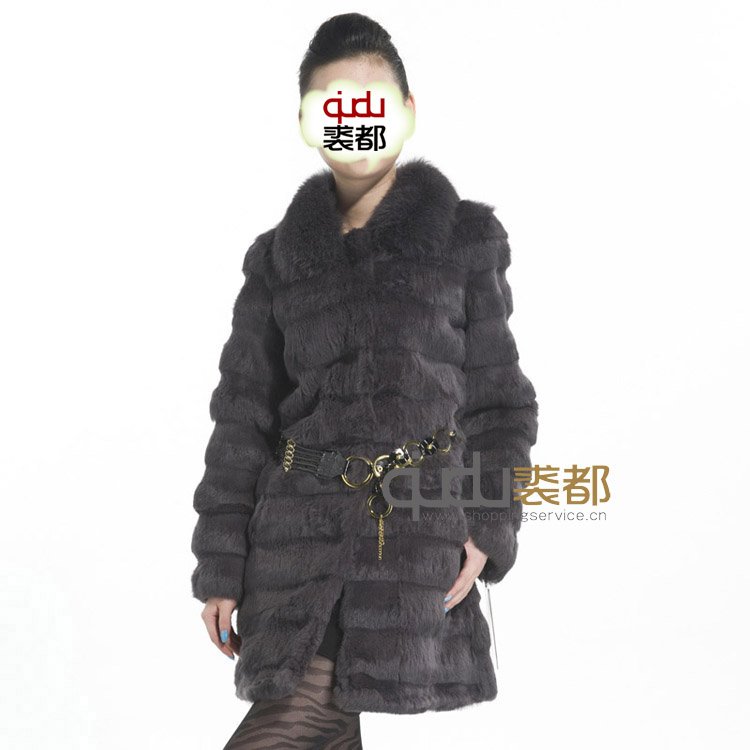 QD11807 5Colors Genuine Rabbit Fur Coat with Fox Collar cute winter women's clothing/Hot sale/WholeSale/Retail/Free Shipping/  A