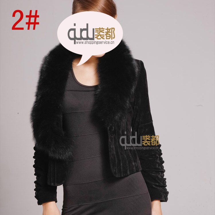 QD5899 Leather jacket  with Fox Fur Trim winter charm outerwear garment clothing women coat/WholeSale/Retai/Free Shipping/   A R