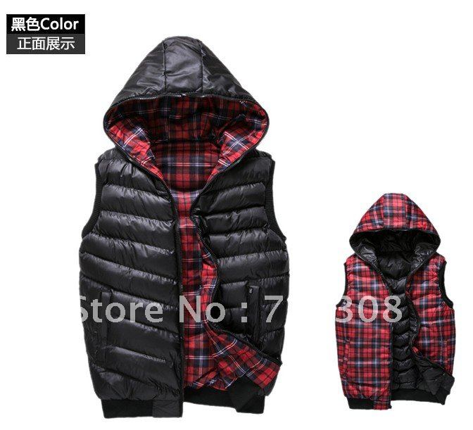 Qiu dong men hooded Cotton vest male big code lovers han men and women warm vest