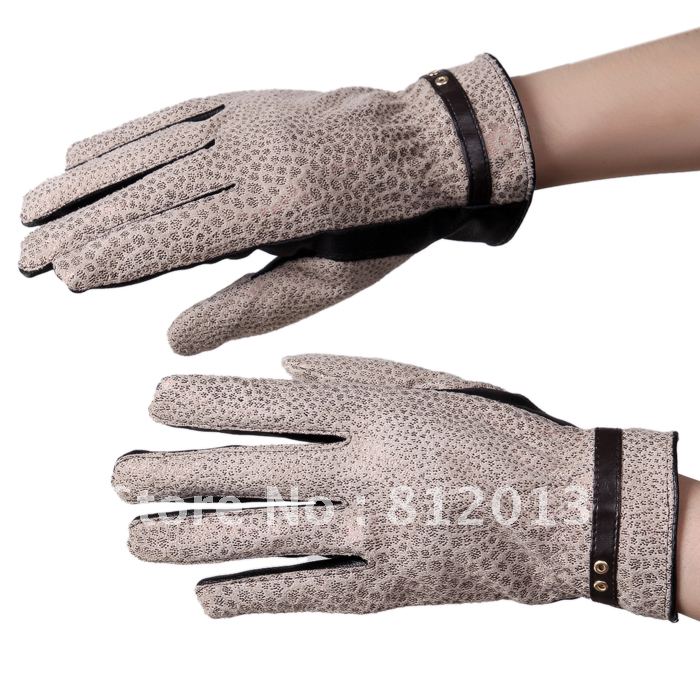 Qiu dong season warm lady leather gloves free shipping