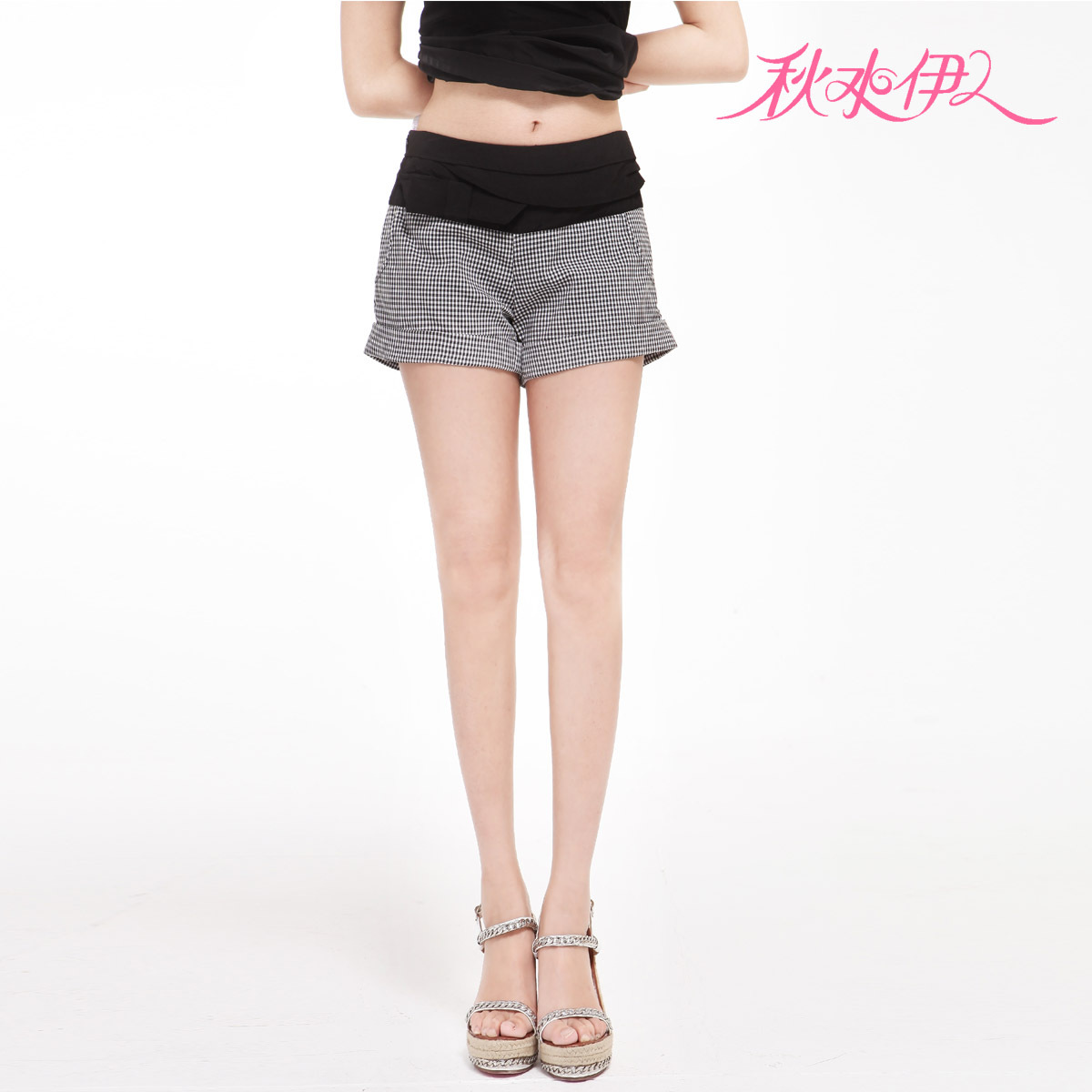 QIUSHUIYIREN 2012 fashion patchwork check shorts 112108060 288