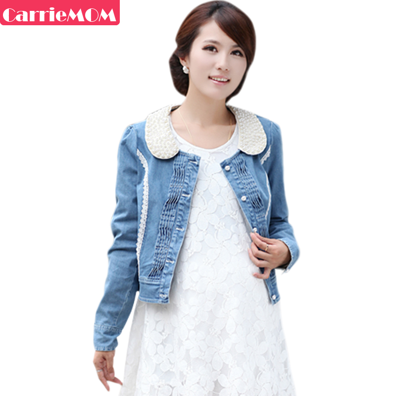 Quality ! maternity clothing spring fashion maternity outerwear maternity top denim outerwear collar disassembly