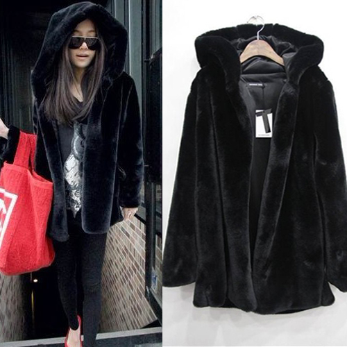 Quality mink hair with a hood outerwear fur coat overcoat