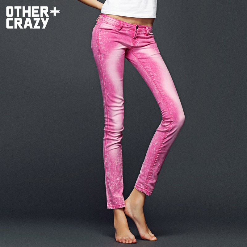 quality new Othercrazy autumn and winter the trend skinny low-waist jeans female 15f9401 chromophous