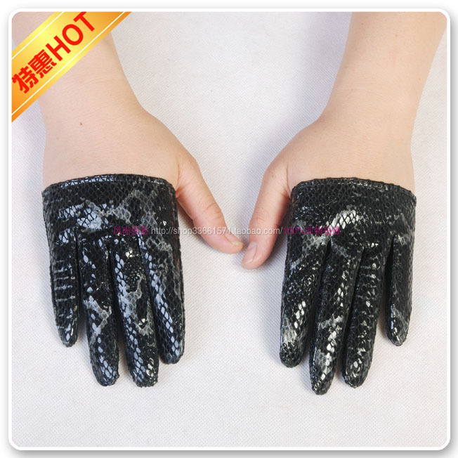 Quality sheepskin gloves Women gloves half gloves fashion women's genuine leather punk