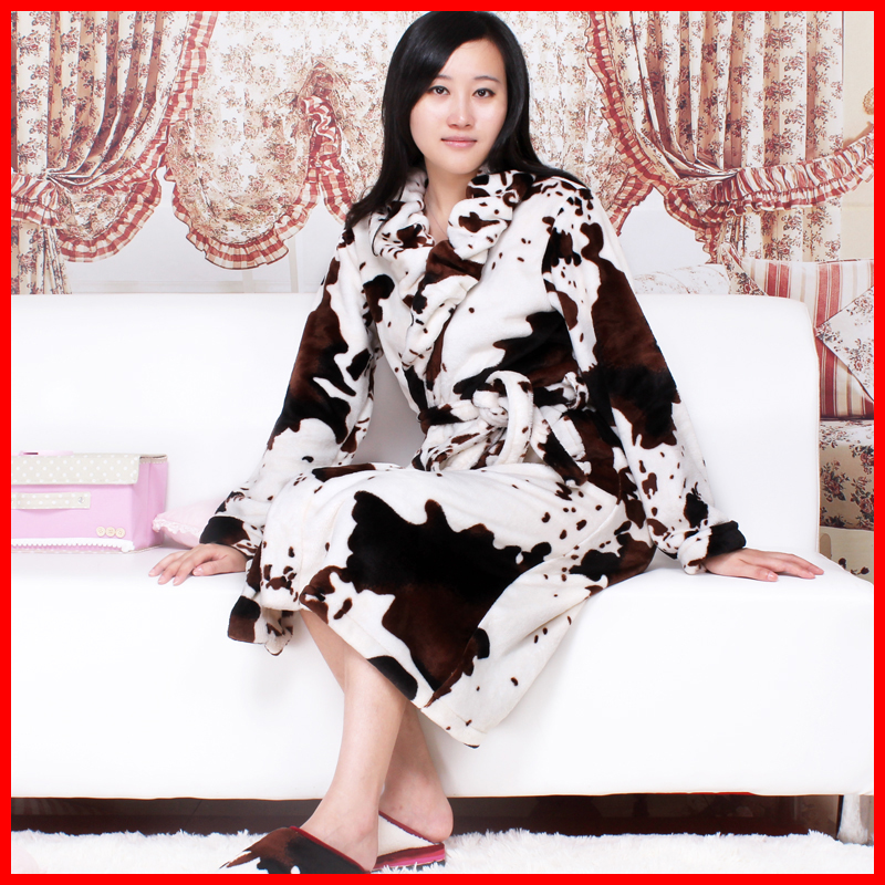 quality thickening coral fleece lounge female coral fleece sleepwear robe bathrobes