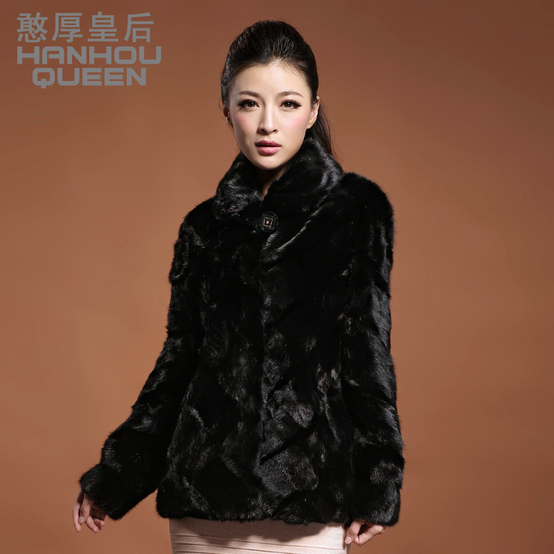 Queen 2012 fur overcoat medium-long female fight mink fur coat free shipping