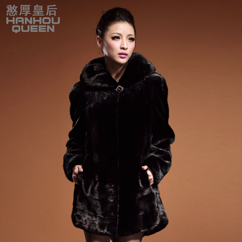 Queen 2012 marten velvet mink overcoat long design fur coat free shipping