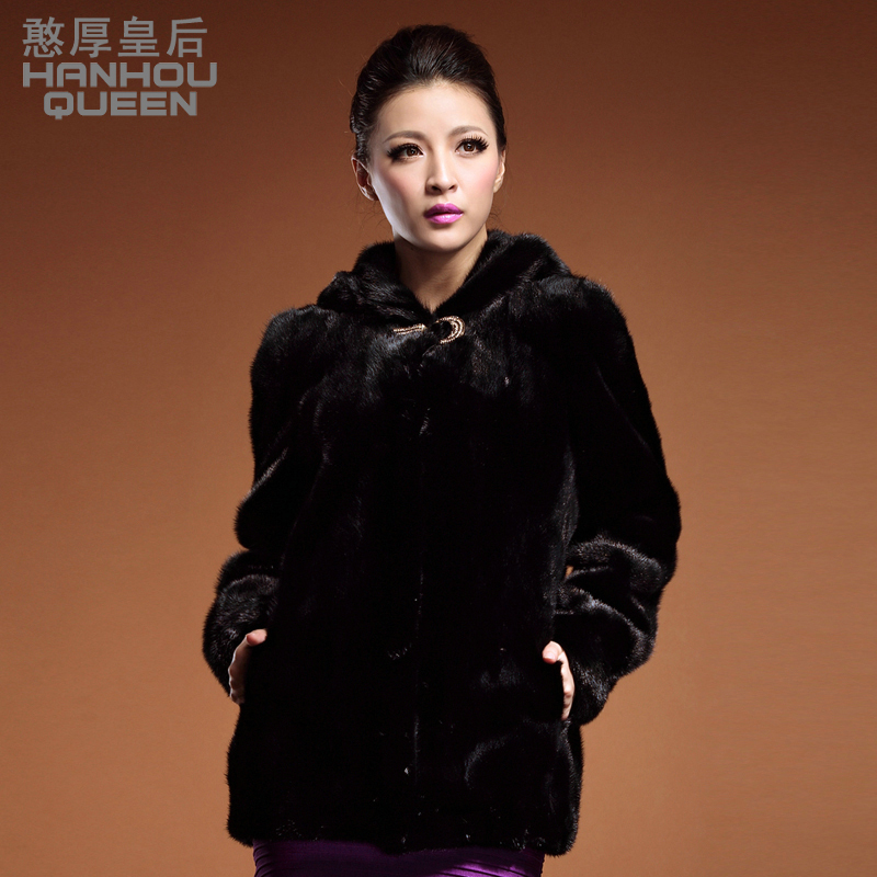 Queen 2012 medium-long mink fur overcoat fur coat free shipping