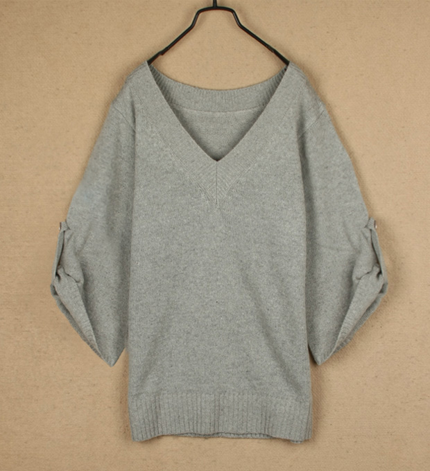 R loose V-neck 3114 2012 retrorse medium-long sweater 440g