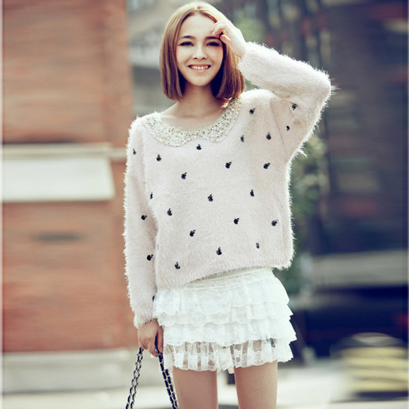 R1153x spring 2013 women's fashion loose shirt basic pullover sweater