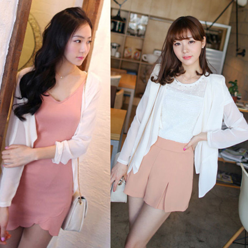 R4190 spring 2013 women's fashion elegant gentlewomen all-match chiffon shirt coat cardigan