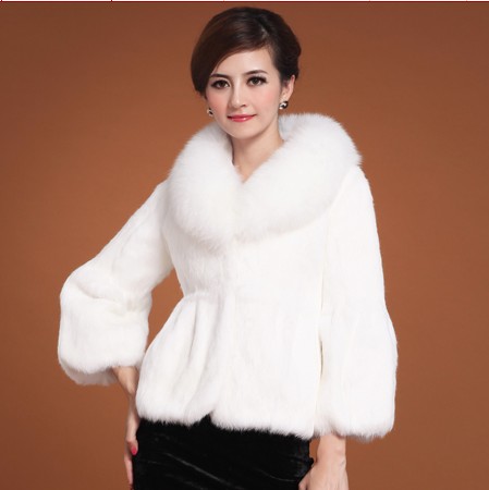 Rabbit fur fox fur coat white short design 2012 autumn and winter women customize