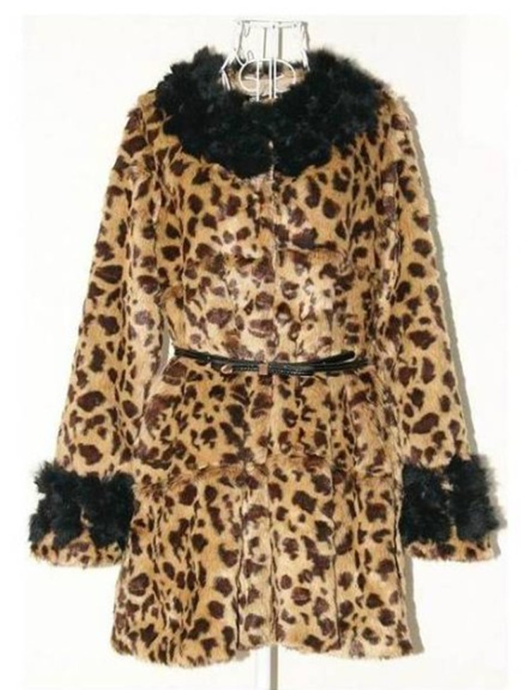 Rabbit fur leopard print fur coat 2013 lake wool medium-long women's